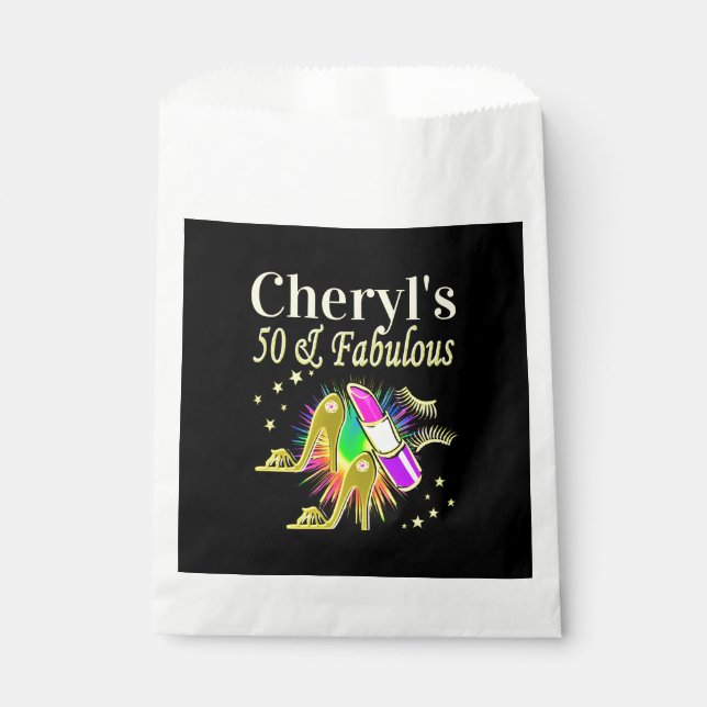 BOLSA DE PAPEL GORGEOUS GOLD PERSONALIZADO DE 50 AÑOS (Anverso)