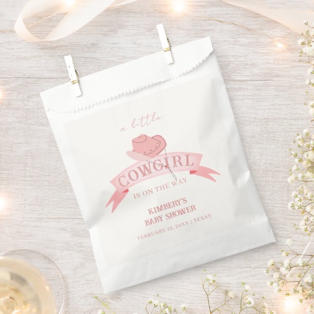 Bolsa De Papel Gorra de lechuza rosa occidental Baby Shower (Cortado)
