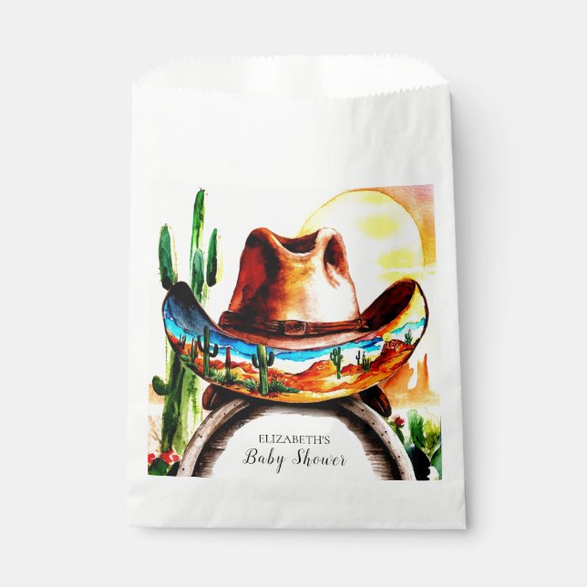 Bolsa De Papel Gorra occidental mágico Cowboy Baby Shower (Anverso)