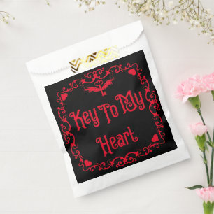 Bolsa De Papel Goth San Valentín Llave de mi corazón Rojo