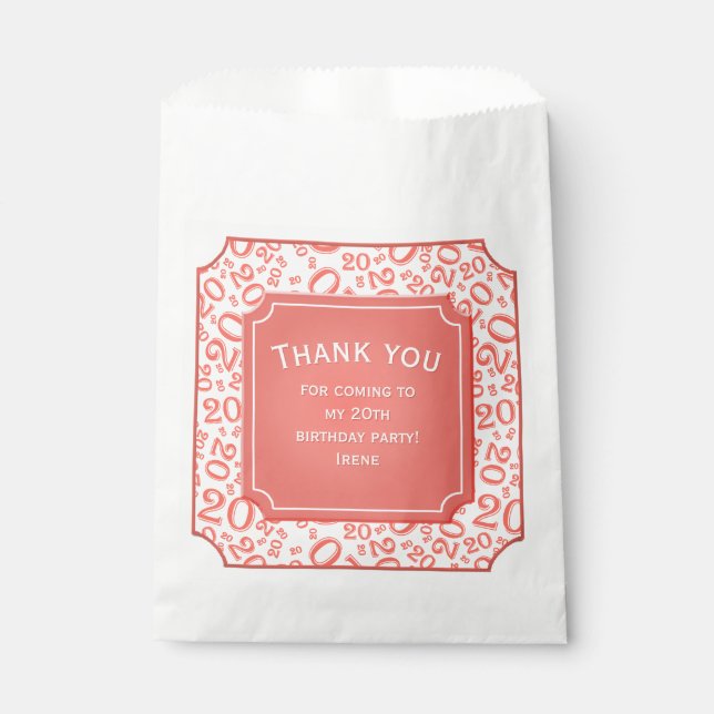 Bolsa De Papel Gracias: 20° patrón aleatorio de patrones de númer (Anverso)