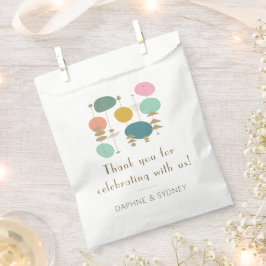 Bolsa De Papel Gracias a la moderna boda personalizada Retro Mid 