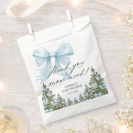 Bolsa De Papel Gracias a Pink Bow Winter Baby Shower