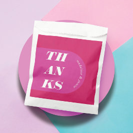 Bolsa De Papel Gracias Al Moderno Arco Retro Rosa Mínimo Brillant