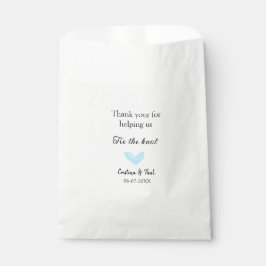 Bolsa De Papel gracias amarra el nudo azul corazón boda rústico