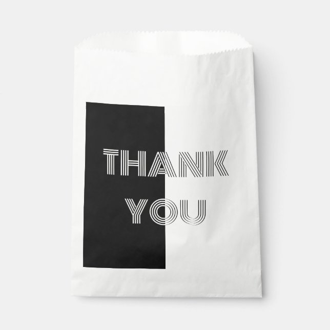 Bolsa De Papel Gracias Arte De Op Blanco Negro Retro Simple Elega (Anverso)