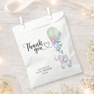 Bolsa De Papel Gracias Balloon y Elephant