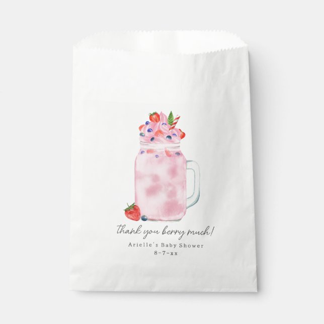 Bolsa De Papel Gracias Berry Mucha Fruit Smoothie Baby Shower (Anverso)