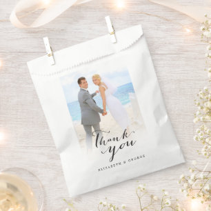 Bolsa De Papel Gracias Boda de fotografía de escritura moderna