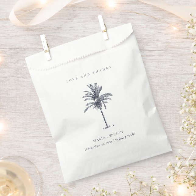 Bolsa De Papel Gracias Boda de palmeras de la Marina Tropical Rús (Cortado)
