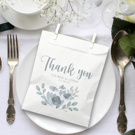Bolsa De Papel Gracias Boda Dusty Blue Floral