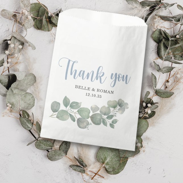 Bolsa De Papel Gracias Boda verde del eucalipto ruso (Subido por el creador)