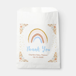 Bolsa De Papel Gracias Boho Rainbow Blue Baby Shower