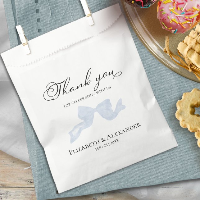 Bolsa De Papel Gracias Bolsas de Favor de Boda | Arco azul turbio (Subido por el creador)