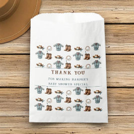 Bolsa De Papel Gracias Cowboy Pattern Boy Baby Shower