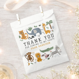 Bolsa De Papel Gracias Cumpleaños Dos Animales Salvajes Safari Ni