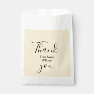 Bolsa De Papel Gracias de añadir nombre amarillo Pastel boho boda