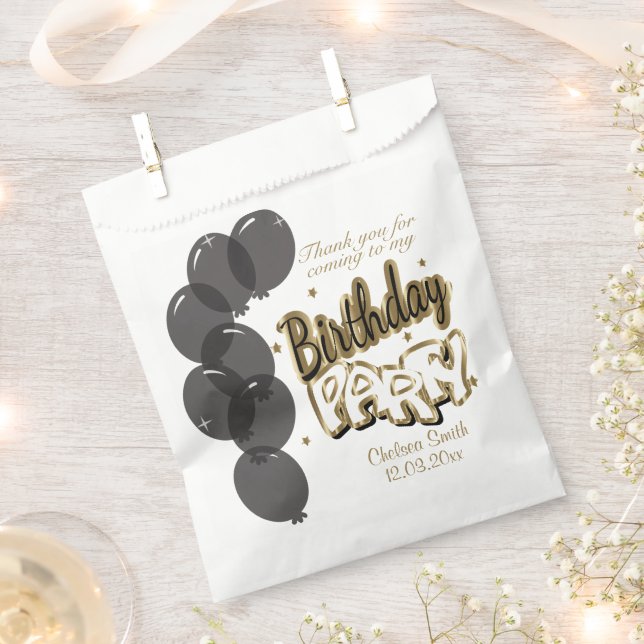 Bolsa De Papel Gracias fiesta de cumpleaños | DIY Textos (Cortado)