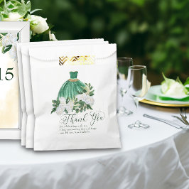Bolsa De Papel Gracias Green Emerald White Peony Princess Gown