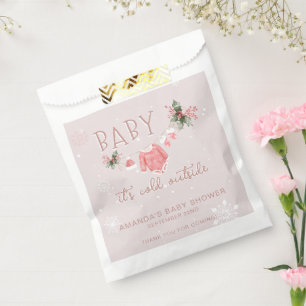 Bolsa De Papel Gracias invierno hace frío fuera de Baby Shower