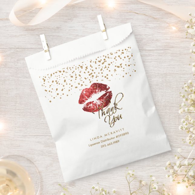 Bolsa De Papel Gracias Lipsense 💋 Litros - Rojo (Cortado)