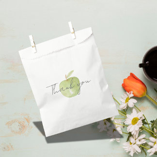 Bolsa De Papel Gracias manzana verde acuarela moderna