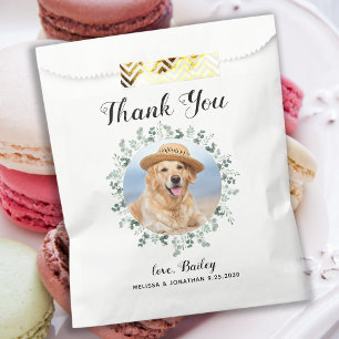 Bolsa De Papel Gracias Mascota Foto Eucalyptus Dog Treg Boda