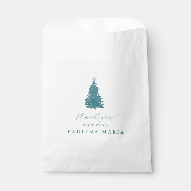 Bolsa De Papel Gracias Nieve Mucho Invierno Quinceanera Pine Tree (Anverso)