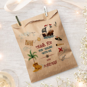 Bolsa De Papel Gracias niños fiesta pirata bebé cumpleaños