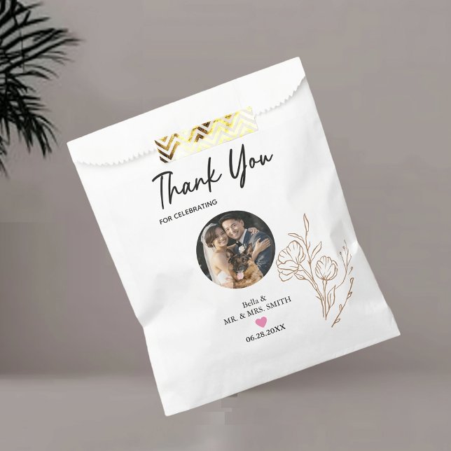 Bolsa De Papel Gracias Perro Trate Boda Favor Bolsa | Bolsa Perso (Fetch some love and gratitude with our custom Thank You Dog Treat Wedding Favor Bags! 🐾💕)