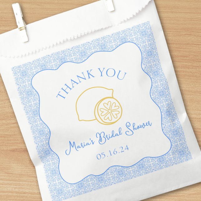 Bolsa De Papel Gracias, Personalizado de azulejos azules de limón (Subido por el creador)