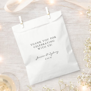 Bolsa De Papel Gracias Personalizado de guiones minimalista en bl
