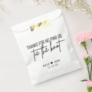 Bolsa De Papel Gracias por ayudarnos a Tie the Knot Calligraphy