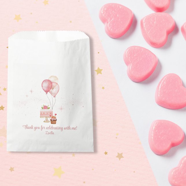 Bolsa De Papel Gracias Por Celebrar (Favor Bag Birthday Cakes & Cupcakes)