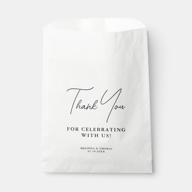 Bolsa De Papel Gracias Por Celebrar Con Nosotros Boda (Anverso)