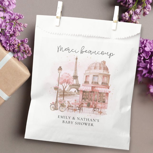 Bolsa De Papel Gracias por el café Baby Shower de París (Subido por el creador)