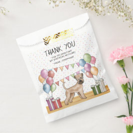 Bolsa De Papel Gracias por el cumpleaños del perro Soft-Coated Wh