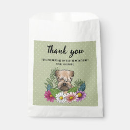 Bolsa De Papel Gracias por el cumpleaños floral del Soft-Coated W