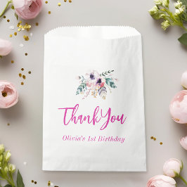 Bolsa De Papel Gracias por el Primer Cumpleaños de la Salvaje Niñ