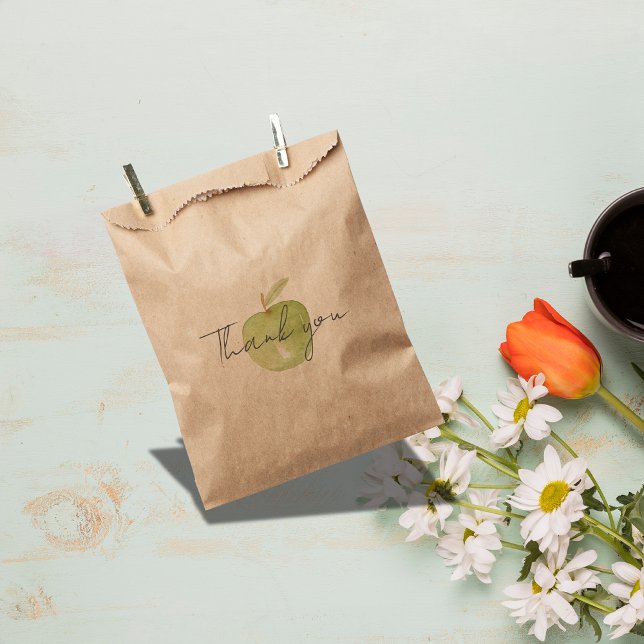 Bolsa De Papel Gracias por la vegetación de manzana acuarela (Subido por el creador)