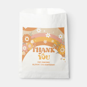 Bolsa De Papel Gracias por retro groovy cumpleaños