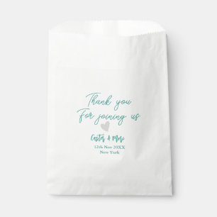 Bolsa De Papel gracias por unirse a nosotros nombre pareja corazó