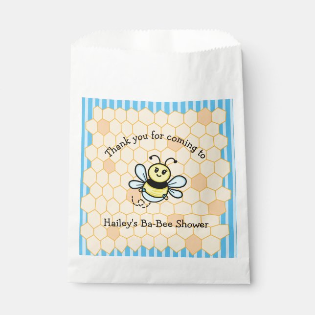 Bolsa De Papel Gracias por venir a Ba-bee Shower (Anverso)