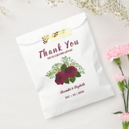 Bolsa De Papel Gracias por venir Boda de la vegetación de las flo