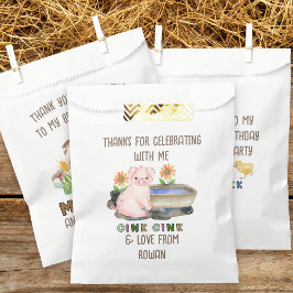 Bolsa De Papel Gracias por venir cumpleaños de granja de cerdo