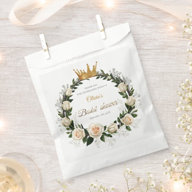 Bolsa De Papel Gracias rosas blancas y aliento del bebé (Cortado)