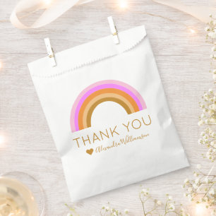 Bolsa De Papel Gracias simple y personalizado arcoiris retro pers