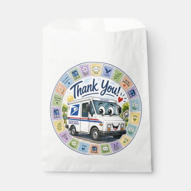 Bolsa De Papel Gracias trabajadores postales (Anverso)