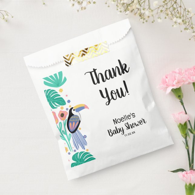 Bolsa De Papel Gracias Tropical Toucan Bird Baby Shower (Sellado)