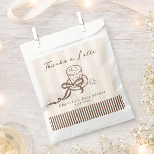 Bolsa De Papel Gracias un Latte Bebe Café Dibujado a Mano Shower